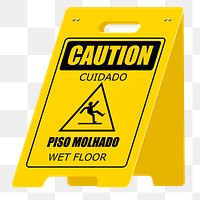 Caution sign png sticker, transparent background. Free public domain CC0 image.