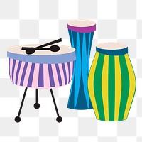 Drums png musical instrument sticker, transparent background. Free public domain CC0 image.