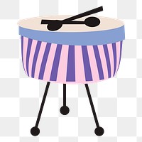 Drum png sticker, transparent background. Free public domain CC0 image.