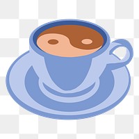 Coffee cup png sticker, transparent background. Free public domain CC0 image.