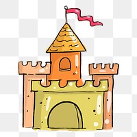 Fairytale fortress png sticker, transparent background. Free public domain CC0 image.