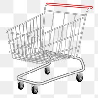 Shopping cart png sticker, transparent background. Free public domain CC0 image.