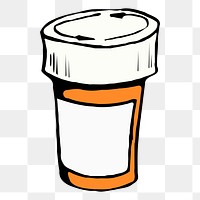 Medicine bottle png sticker, transparent background. Free public domain CC0 image.