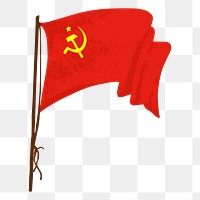 Soviet flag png sticker, transparent background. Free public domain CC0 image.