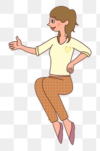 Woman talking  png sticker, transparent background. Free public domain CC0 image.