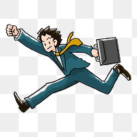 Png man running late  sticker, transparent background. Free public domain CC0 image.