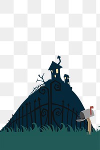 Png cute haunted house  sticker sticker, transparent background. Free public domain CC0 image.