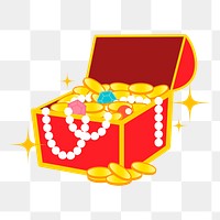 Treasure chest png sticker, transparent background. Free public domain CC0 image.