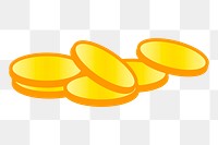 Coins png sticker, transparent background. Free public domain CC0 image.