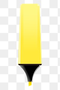 Yellow highlighter  png sticker, transparent background. Free public domain CC0 image.