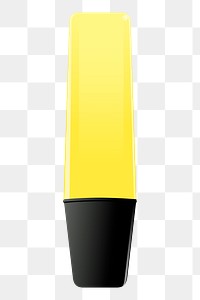 Yellow highlighter  png sticker, transparent background. Free public domain CC0 image.