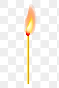 Burning match  png sticker, transparent background. Free public domain CC0 image.