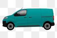 Blue van png sticker, transparent background. Free public domain CC0 image.