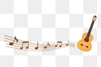 Guitar png sticker, transparent background. Free public domain CC0 image.