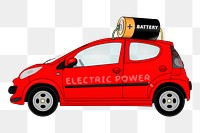 Electric car png sticker, transparent background. Free public domain CC0 image.