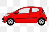 Red car png sticker, transparent background. 