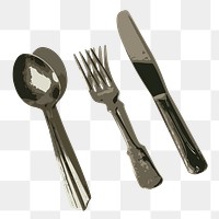 Cutlery png sticker, transparent background. Free public domain CC0 image.