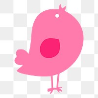 Pink bird png sticker, transparent background. Free public domain CC0 image.