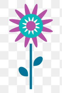 Purple flower png sticker, transparent background. Free public domain CC0 image.