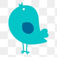 Blue bird  png sticker, transparent background. Free public domain CC0 image.