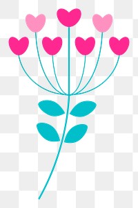 Heart flower png sticker, transparent background. Free public domain CC0 image.