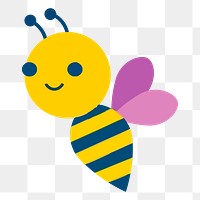 Cute bee png sticker, transparent background. Free public domain CC0 image.