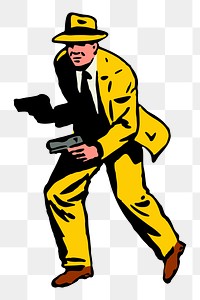 Comic gunman png sticker, transparent background. Free public domain CC0 image.