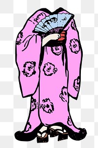 Kimono dress png sticker, transparent background. Free public domain CC0 image.