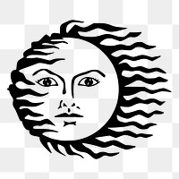 Celestial sun png sticker, transparent background. Free public domain CC0 image.