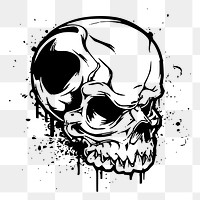 Skull png sticker, transparent background. Free public domain CC0 image.