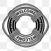 Welcome lifebelt png sticker, transparent background. Free public domain CC0 image.