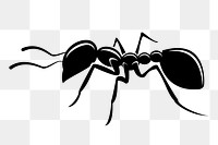 Black ant png sticker, transparent background. Free public domain CC0 image.