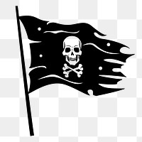 Pirate flag png sticker Jolly Roger, transparent background. Free public domain CC0 image.