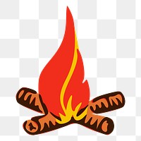 Campfire png sticker, transparent background. Free public domain CC0 image.