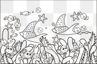 Cute underwater png sticker, transparent background. Free public domain CC0 image.