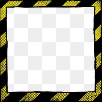 Caution frame png sticker, transparent background. Free public domain CC0 image.