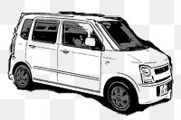 Minivan png sticker, transparent background. Free public domain CC0 image.