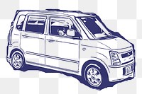 Minivan png sticker, transparent background. Free public domain CC0 image.