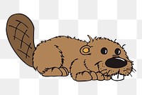 Beaver png sticker, transparent background. Free public domain CC0 image.