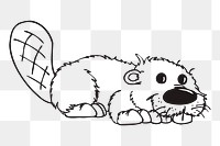 Beaver png sticker, transparent background. Free public domain CC0 image.