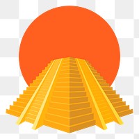 Mesoamerican pyramid png sticker, transparent background. Free public domain CC0 image.