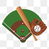 Baseball game png sticker, transparent background. Free public domain CC0 image.