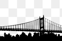 Png Silhouette Golden Gate Bridge sticker, transparent background. Free public domain CC0 image.