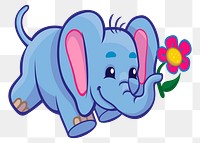 Cute elephant png sticker, transparent background. Free public domain CC0 image.