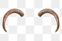 Goat horns png sticker, transparent background. Free public domain CC0 image.