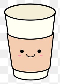 Smiling cup png sticker, transparent background. Free public domain CC0 image.