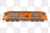 Png train side view sticker, transparent background. Free public domain CC0 image.