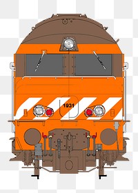 Png train front view sticker, transparent background. Free public domain CC0 image.