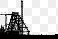 Silhouette construction png sticker, transparent background. 