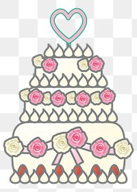 Wedding cake png sticker, transparent background. Free public domain CC0 image.